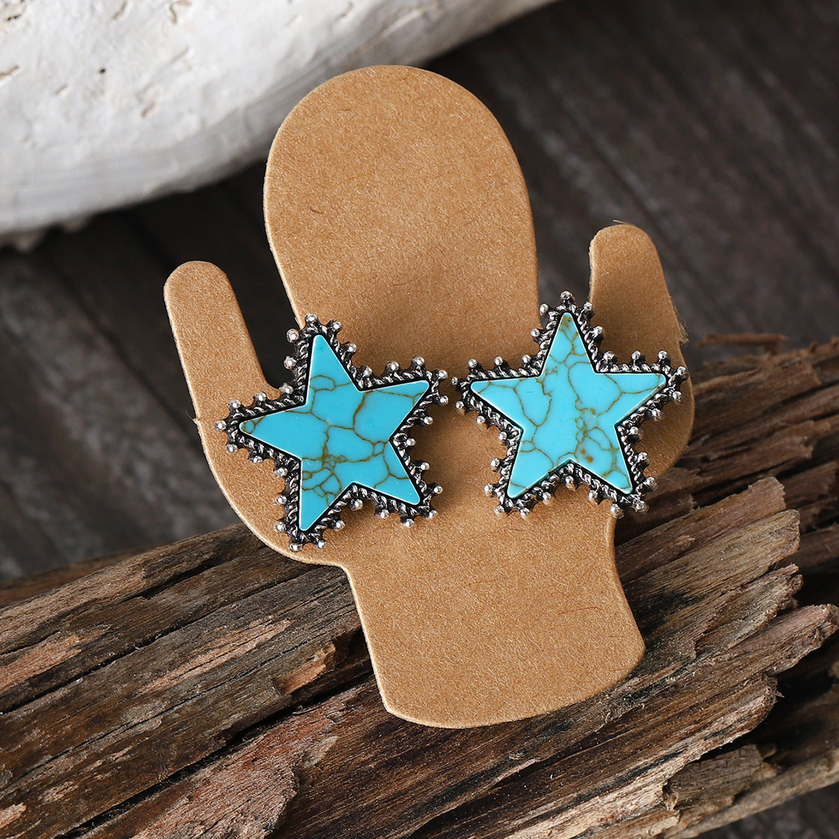 Wholesale Cactus Star Bull Head Heart Turquoise Earring Necklace Set